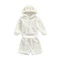 IZhansean Autumn Winter Toddler Baby Girls Boys Clothes Wool Fur Ear Hooded Long Sleeve Tops Shorts Pants Set White 6-12 Months