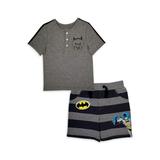 DC Comics Batman Baby Boy Henley T-shirt & Shorts 2pc Outfit Set