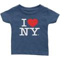 I Love NY Baby Tee Infant T-Shirt Officially Licensed Heather Denim 12M