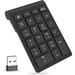 Foloda Wireless Number Pads Numeric Keypad Numpad 22 Keys Portable 2.4 GHz Financial Accounting Number Keyboard Extensions 10 Key for Laptop PC Desktop Surface Pro Notebook Black