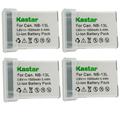 Kastar 4-Pack NB-13L Battery 3.6V 1500mAh Replacement for Canon NB-13L NB13L NB-13LH NB13LH Battery Canon CB-2LH CB-2LHE CB-2LHT Charger