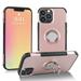 SOATUTO For iPhone 13 Pro 6.1 inch Phone Case with 360 Rotating Metal Ring Kickstand Carbon Fiber Trim & Rubber Bumper Shockproof Protective For Apple iPhone 13 Pro 6.1 inch 2021 - Rose Gold