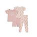 Cutie Pie Dreamers Baby Girl & Toddler Girl 4 PC Tight Fit Cotton Sleepwear Pajamas Sizes 12 Months-4T 12M-4T