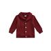 Infant Baby Cardigan Crochet Sweater V-Neck Button up Knitted Pattern Pullover Sweatshirt