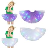 Kids Girls Baby Sequin Tutu Skirt LED Light Up Pettiskirt Ballet Clothes 2pcs
