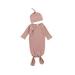 Licupiee Newborn Girls Boys Cotton Nightgown Long Sleeve Romper Sleeper Gown Striped Sleeping Bags Coming Home Outfits
