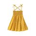 Toddler Baby GirlLace-Up Suspender Dress A-LinePrincess Dresses Ruffle Layered Skirt Sundress Beach Dress Outfits