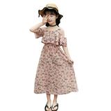 TAIAOJING Girls Dress Toddler Baby Kids Sleeveless Solid Floral Ruched Party Beach Dress Casual Clothes Outfit 120 130 140 150 160