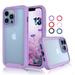 Njjex Clear Case for Apple iPhone 13 / iPhone 13 Pro / iPhone 13 Pro Max 2021 Full-Body Rugged Transparent Clear Back Bumper Case Cover -Purple