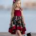 Kid Baby Girls Retro Floral Print Irregular Design Sleeveless Dress Cotton Strap Dresses Sundress Outfits