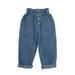 AMILIEe Toddler Girl Elastic High Buttoned Waist Loose Long Jeans with Pockets 6M-5Y