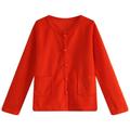 Richie House Little Girls Red Lace Pearly Buttons Top 3