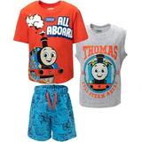 Thomas & Friends Thomas the Train Toddler Boys T-Shirt Tank Top and French Terry Shorts 3 Piece Outfit Set Toddler to Big Kid