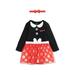 Disney Minnie Mouse Infant Baby Girls Cosplay Bodysuit Tulle Tutu and Headband 3 Piece Newborn to Infant