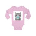 Awkward Styles Funny Blue Gum One Piece Animal Clothing Bodysuit Long Sleeve Cat Clothing Blue Gifts for Kids Cat Lovers Baby Boy Clothing Baby Girl Clothing Cat One Piece Gifts for Baby Cute Bodysuit