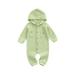 Seyurigaoka Toddler Baby Romper Waffle Fabric Long Sleeve Hooded Jumpsuit