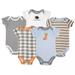 Luvable Friends Baby Boy Cotton Bodysuits 5pk Fox 0-3 Months