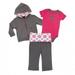 Yoga Sprout Baby and Toddler Girl Cotton Hoodie Bodysuit or Tee Top and Pant Medallion Baby 18-24 Months