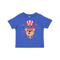 Inktastic 4th of July Cute Bear with Blue and Red Fireworks Boys or Girls Toddler T-Shirt