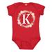 Inktastic Monogram Letter K Rose Floral Wreath Gift Girls Baby Bodysuit