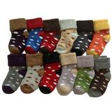 Lian LifeStyle Boy s 8 Pairs Wool Blend Dotted Socks Boy 1Y-3Y Random Color