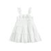 Toddler Girls Summer Tank Dresses Casual Flower Sleeveless Ruffled Tiered Eyelet Princess Dress Sundress