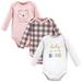 Hudson Baby Infant Girl Cotton Long-Sleeve Bodysuits Girl Baby Bear 6-9 Months