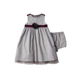 Wendy Bellissimo Infant Girls Gray Houndstooth Party Dress & Diaper Cover 18m