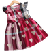 Fanvereka Kids Baby Girls Dress LOVE Heart Print Ruffle Sleeve Knee Length A-Line Dress