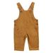 TheFound Newborn Baby Girl Boy Bib Overalls Corduroy Suspender Pants Romper One Piece Solid Color Outfits with Pocket