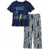 Joe Boxer Infant & Toddler Boys Gray I Wake Up Awesome Pajama Sleep Set 12M