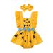 ZIYIXIN Newborn Baby Girl Halloween Outfits Pumpkin Print Ruffle Sleeve Romper Tutu Dress Jumpsuit Outfits with Headband Orange 18-24 Months