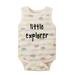 TAIAOJING Baby Romper Boys Girls Letter Cartoon Sleeveless Clothes Bodysuit Onesie Outfit 0-3 Months