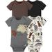 Gerber baby-boys 4-pack Short Sleeve Onesies Bodysuits 3-6 Months Dino Grey