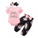 Magazine 3PCS Toddler Kids Baby Girls Flower Short Sleeve Tops + Pants Headband Summer Outfits Set 0-18 Months