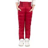 nsendm Boys Snow Bibs Size 8-10 Little Girls Boys Solid Snow Pants Thick Winter Warm Kids Pants Snow Bibs Toddler Red 2-3 Years