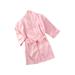 Caitzr Baby Girl Solid Color Pajamas Silk Satin Gown Sleepwear Plain Kimono Robe Nightwear