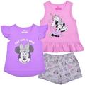 Disney Girl s 3 Pack Minnie Mouse Short Sleeves Tee Sleeveless Shirt and Shorts Set