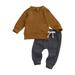 One opening Newborn Toddler Baby Boy Autumn Winter Outfits Clothes Sweatshirt Top Long Pants