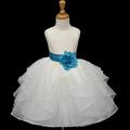 Ekidsbridal Shimmering Organza Ivory Flower Girl Dress Weddings Handmade Summer Easter Dress Special Occasions Pageant Toddler Girl s Clothing Holiday Bridal Baptism 4613S turquoise Blue 4