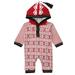 StylesILove Baby Boy Red Geometric Striped Star Christmas Hooded Long Sleeve Romper Baby Clothes (100)
