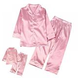 Silk Pajamas Autumn Long Sleeve Silk Pajamas Christmas Color