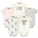 Touched by Nature Baby Girl Organic Cotton Bodysuits 5pk Girl Elephant 3-6 Months