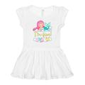 Inktastic I m 5 Mermaid with Pink Hair and Shells Girls Toddler Dress