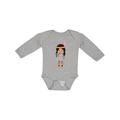 Inktastic Cute Girl Native American Girl Brown Hair Girls Long Sleeve Baby Bodysuit