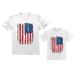 Father & Child Matching Set - Vintage USA Flag 4th of July Patriotic Shirts - Celebrate Independence Day in Style - Dad White X-Large / Toddler White 5/6