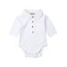 Bmnmsl Summer Newborn Infant Baby Boy Gentleman Shirt Romper Solid Bodysuit Jumpsuit Outfits 0-18 Months