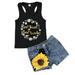 Binpure Baby Girls Sleeveless Vest + Denim Shorts Clothes 2Pcs Outfits Set