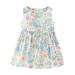 qucoqpe Toddler Girl Short Sleeve Dress Cotton Dress Short Sleeves Casual Summer Floral Striped Basic Party Shirt Jumpskirt Dresses