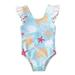 Styles I Love Baby Toddler Girls Light Blue Seashell Ruffle One-Piece Swimsuit Bathing Suit Beach Swimwear 1-Piece Swimsuit